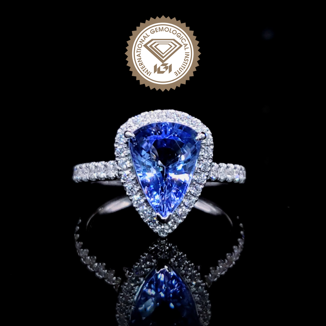 18K White Gold 2.47ct Sapphire and Diamond Ring