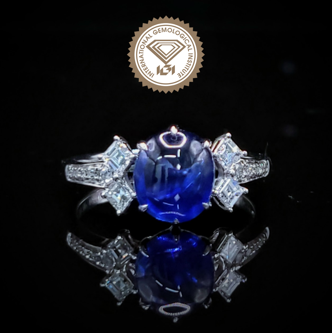 18K White Gold 2.02ct Sapphire and Diamond Ring