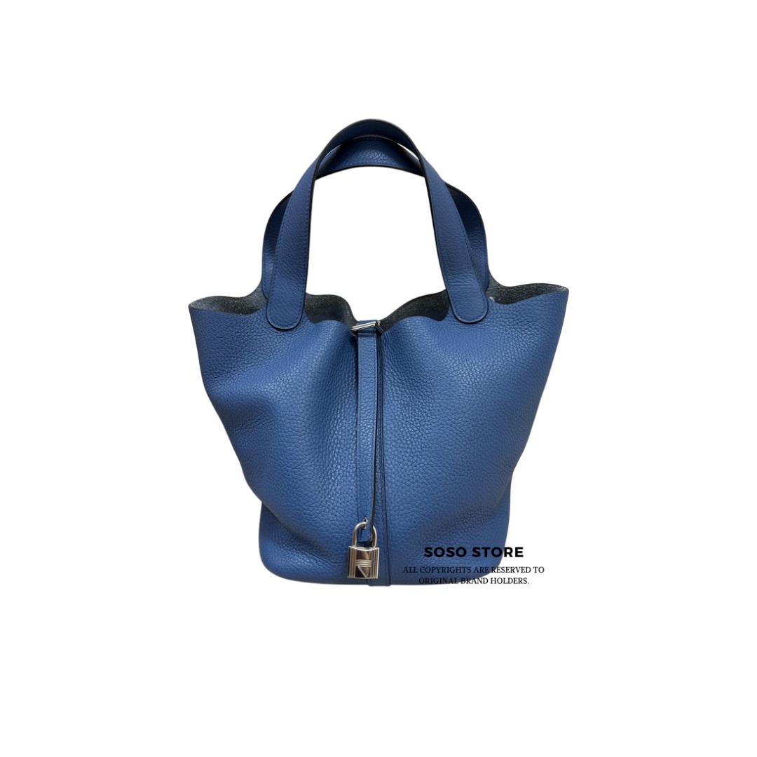 Hermes Picotin 22 - Blue / Shw