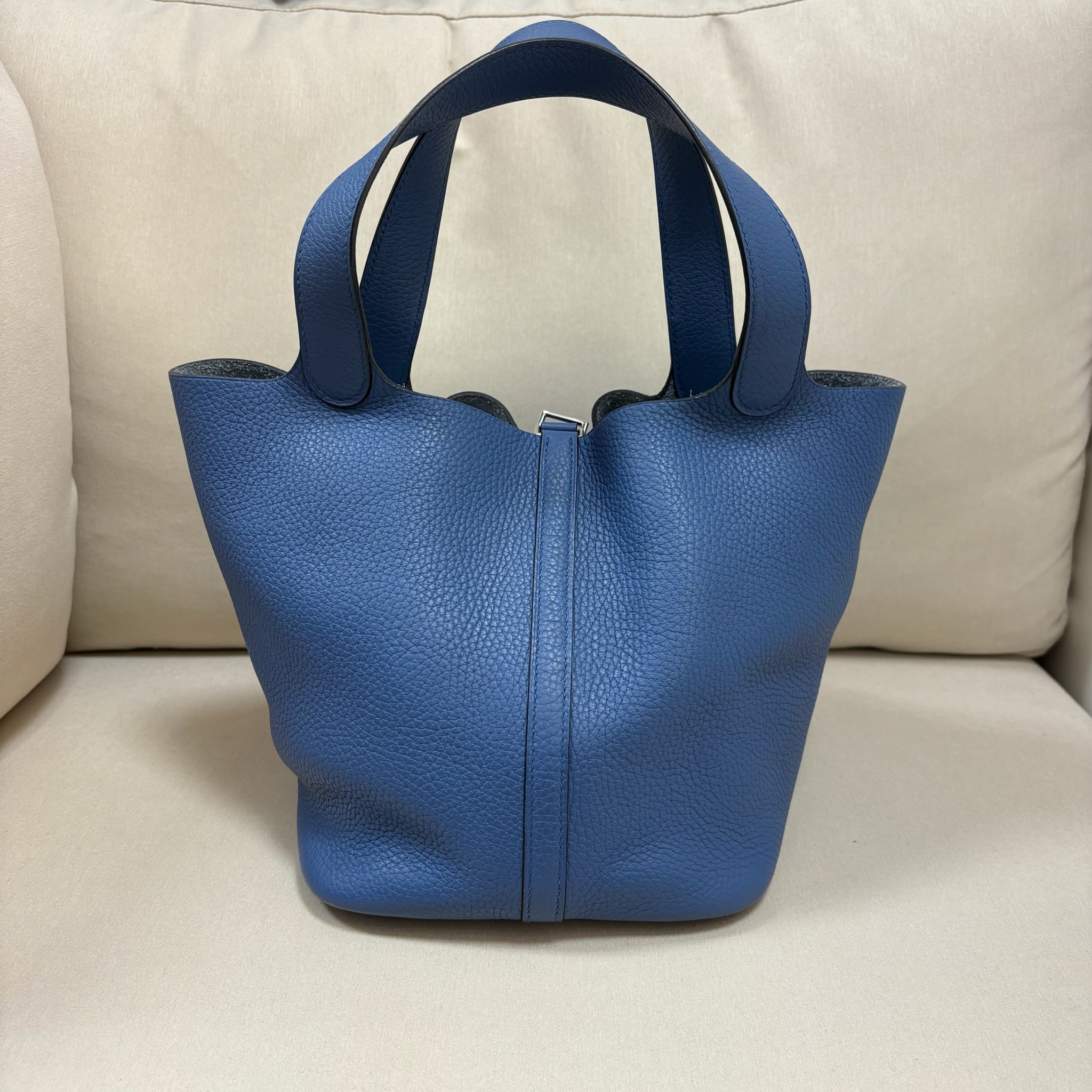 Hermes Picotin 22 - Blue / Shw