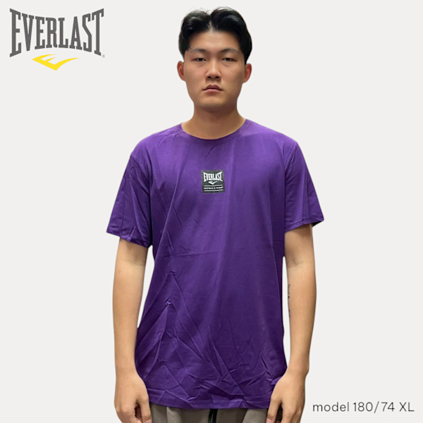 EVERLAST 短袖 短T 紫 黑方塊LOGO 休閒 上衣 男 4121100290
