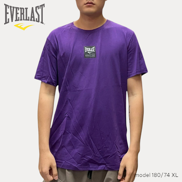 EVERLAST 短袖 短T 紫 黑方塊LOGO 休閒 上衣 男 4121100290