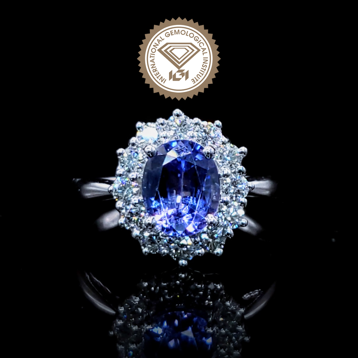 18K White Gold 2.02ct Sapphire and Diamond Ring
