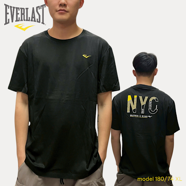 EVERLAST 短T 黑色 NYC 刺繡LOGO 休閒 短袖 男 4121100320