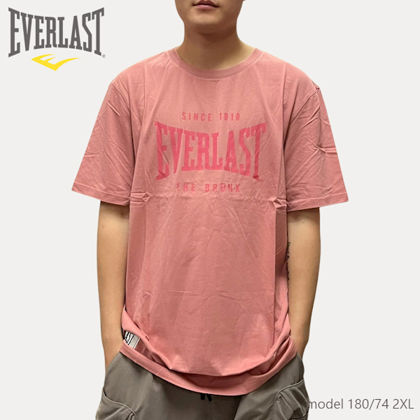 EVERLAST 短T 粉色 大LOGO 基本款 休閒 短袖 男 4221100141