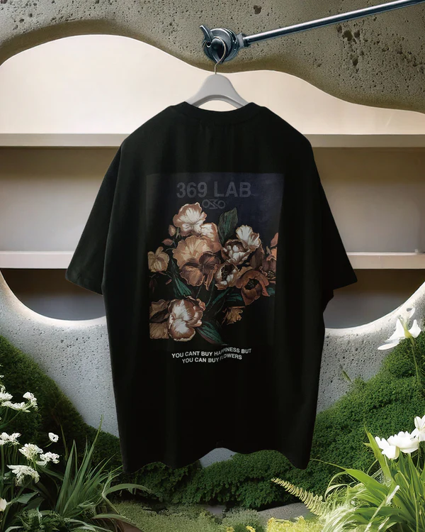 369Lab Tulip painting print tee - Black