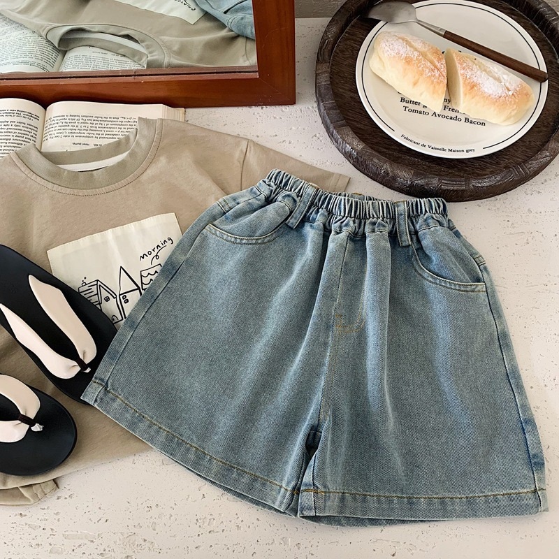 小象布標牛仔五分褲