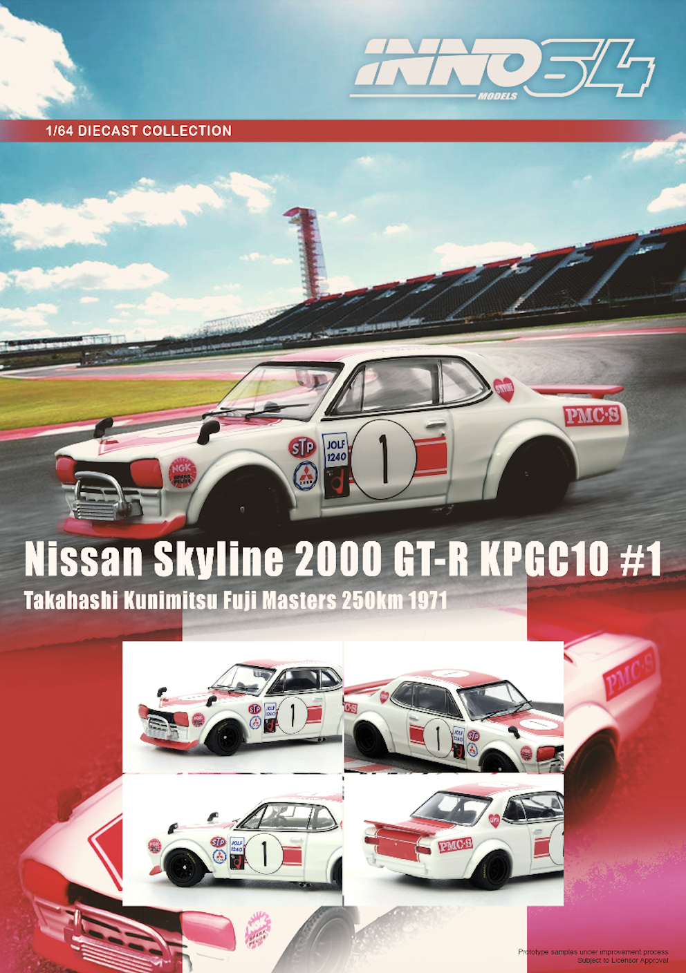 【預訂】INNO64 Nissan Skyline 2000 GT-R KPGC10 #1 Takahashi Kunimitsu Fuji Masters 250Km 1971