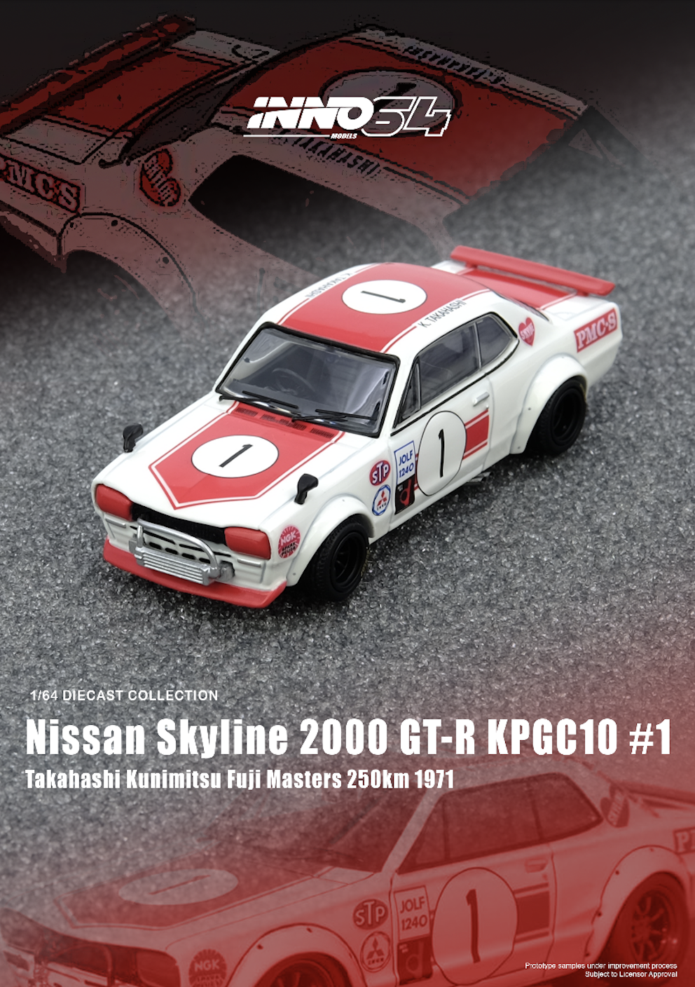 【預訂】INNO64 Nissan Skyline 2000 GT-R KPGC10 #1 Takahashi Kunimitsu Fuji Masters 250Km 1971