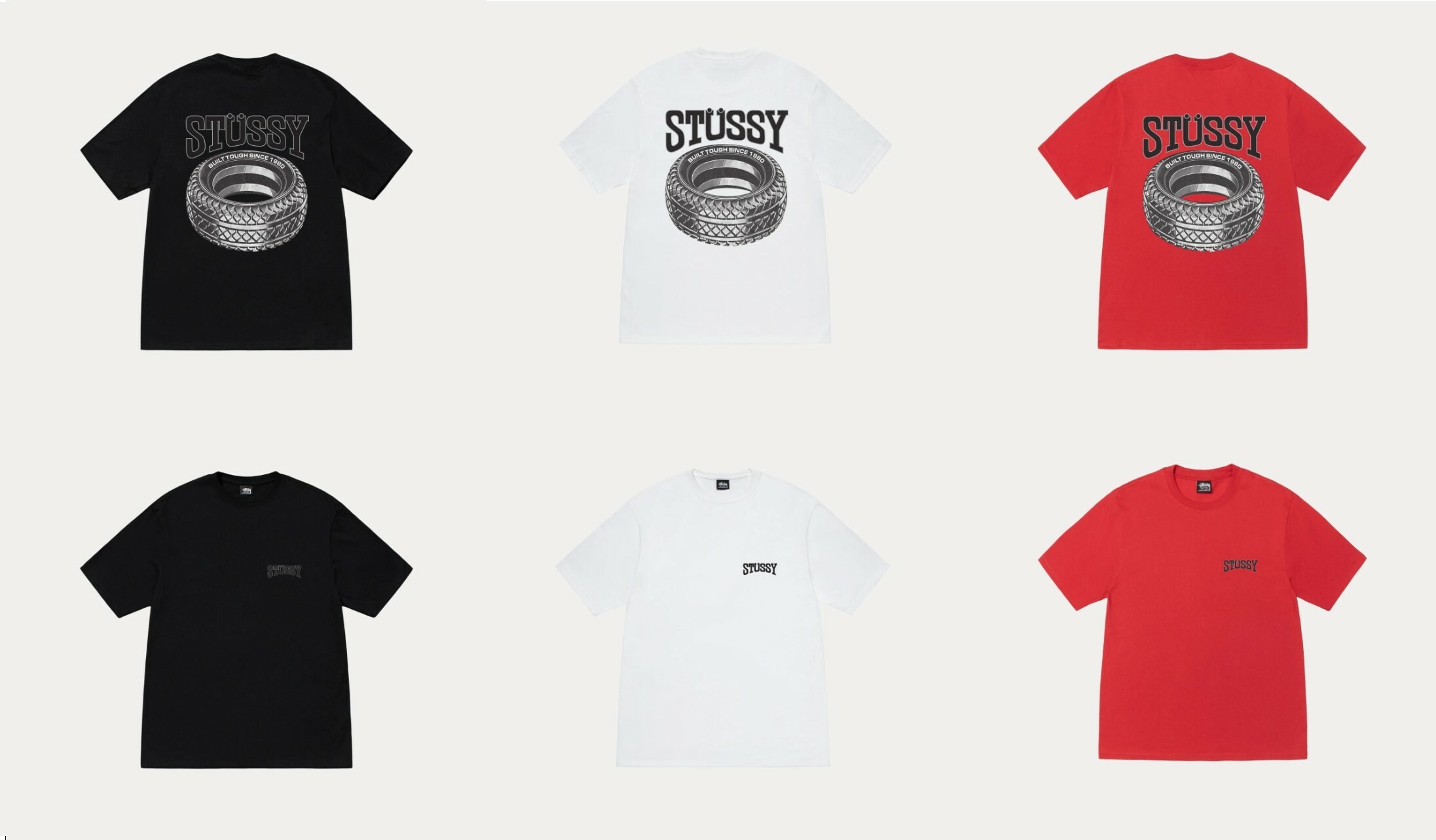 <現貨出清!!!>STUSSY Stüssy TOUGH TREAD 25SS 經典 潮流 美式 街頭 硬派 輪胎 短T 1905082