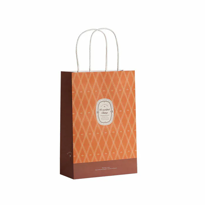 手提紙袋 4K 英格蘭-橘 20入/包 17.5*25.5*8cm【3-2310612】