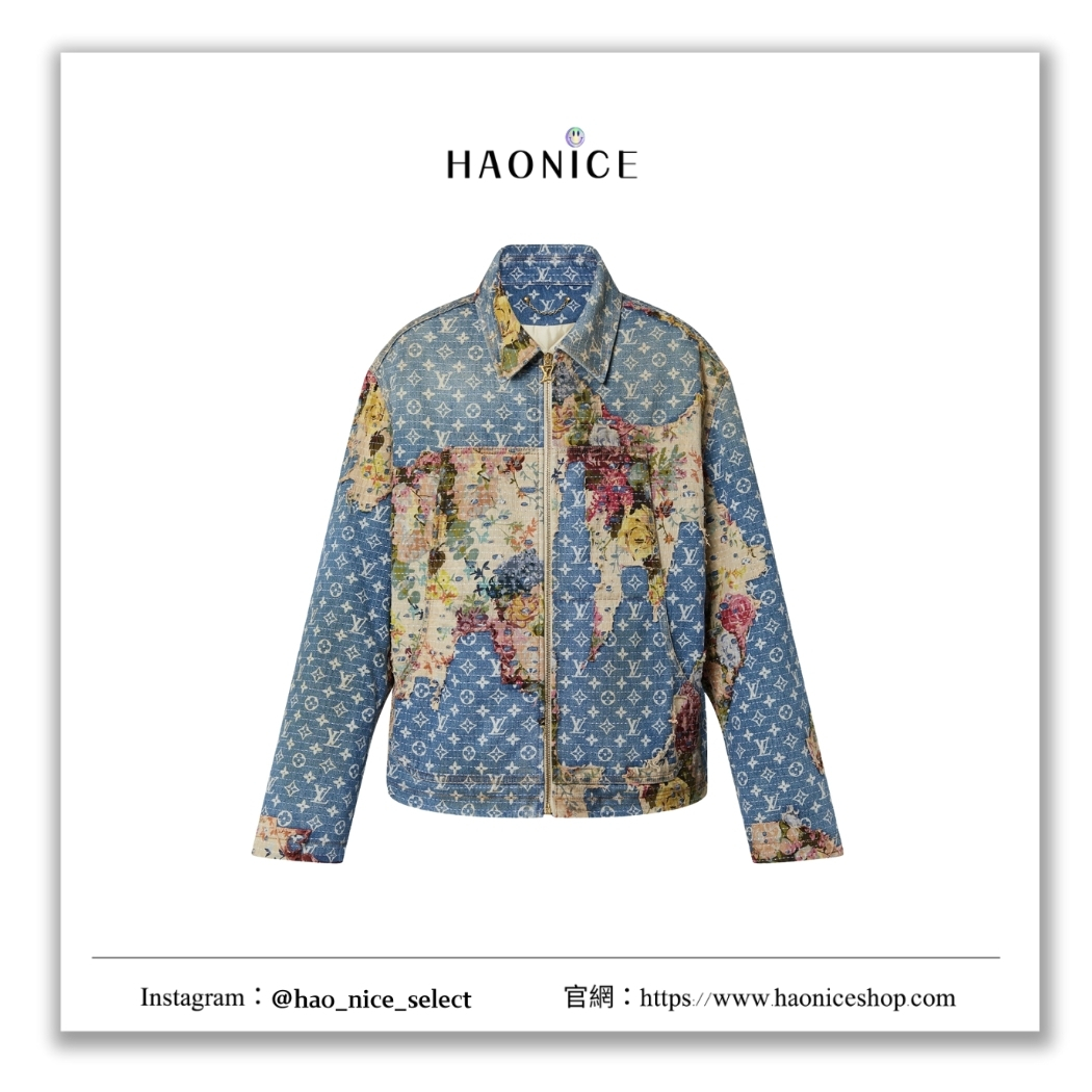 【HAO NICE】100%正品 LOUIS VUITTON 法國精品🇫🇷復古花卉破舊風牛仔外套 夾克