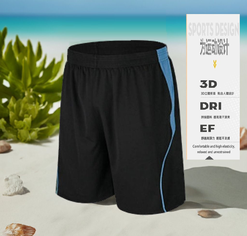 Black spruce-Men's Fashionable sport Run Fitness Sweat-wick Quick-dry Color block shorts 黑雲杉-時尚運動跑步健身吸排速乾拚色短褲男