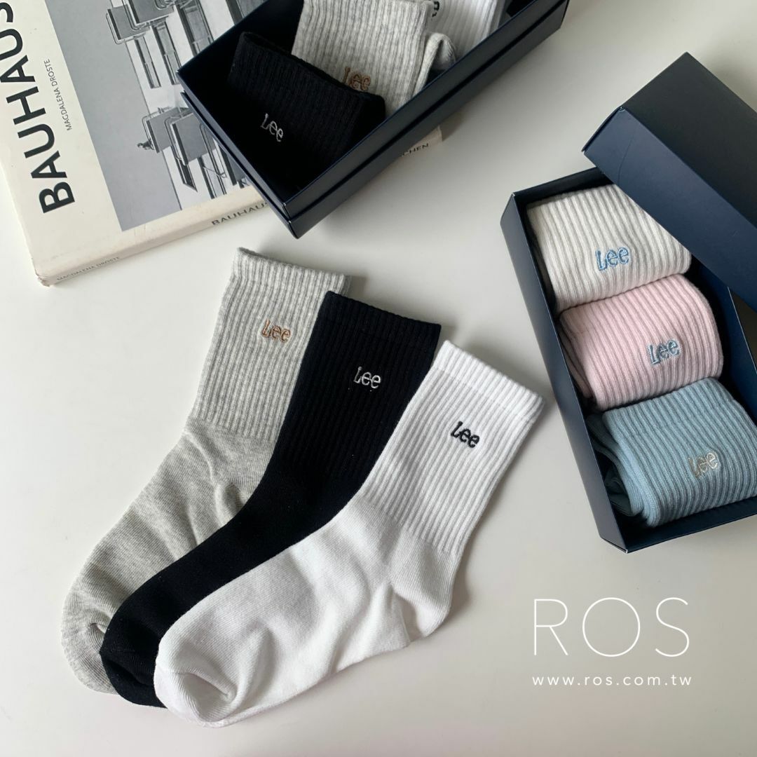 🇰🇷韓國限定 Lee刺繡LOGO 三入組襪子禮盒(2kinds)