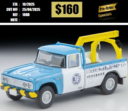 PO-$160 * TOMYTEC * 1:64 LV-188d Toyota STOUT Tow truck Japan Automobile Federation [OD08/04]
