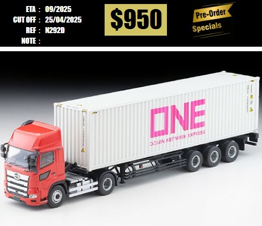PO-$950 * TOMYTEC * 1:64 LV-N292d HINO PROFIA 40ft Container Trailer TC36H1C34 ONE [OD10/04]