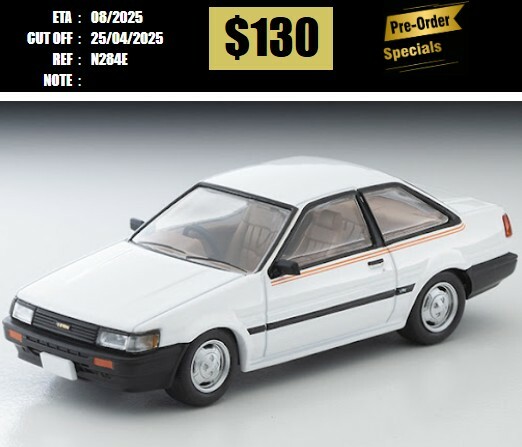 PO-$130 * TOMYTEC * 1:64 LV-N284e Toyota COROLLA LEVIN 2door LIME (white) 1983 [OD10/04]
