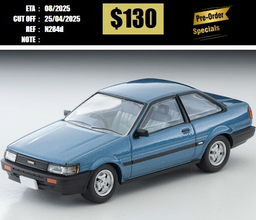 PO-$130 * TOMYTEC * 1:64 LV-N284d Toyota COROLLA LEVIN 2door GT (blue) 1983 [OD10/04]