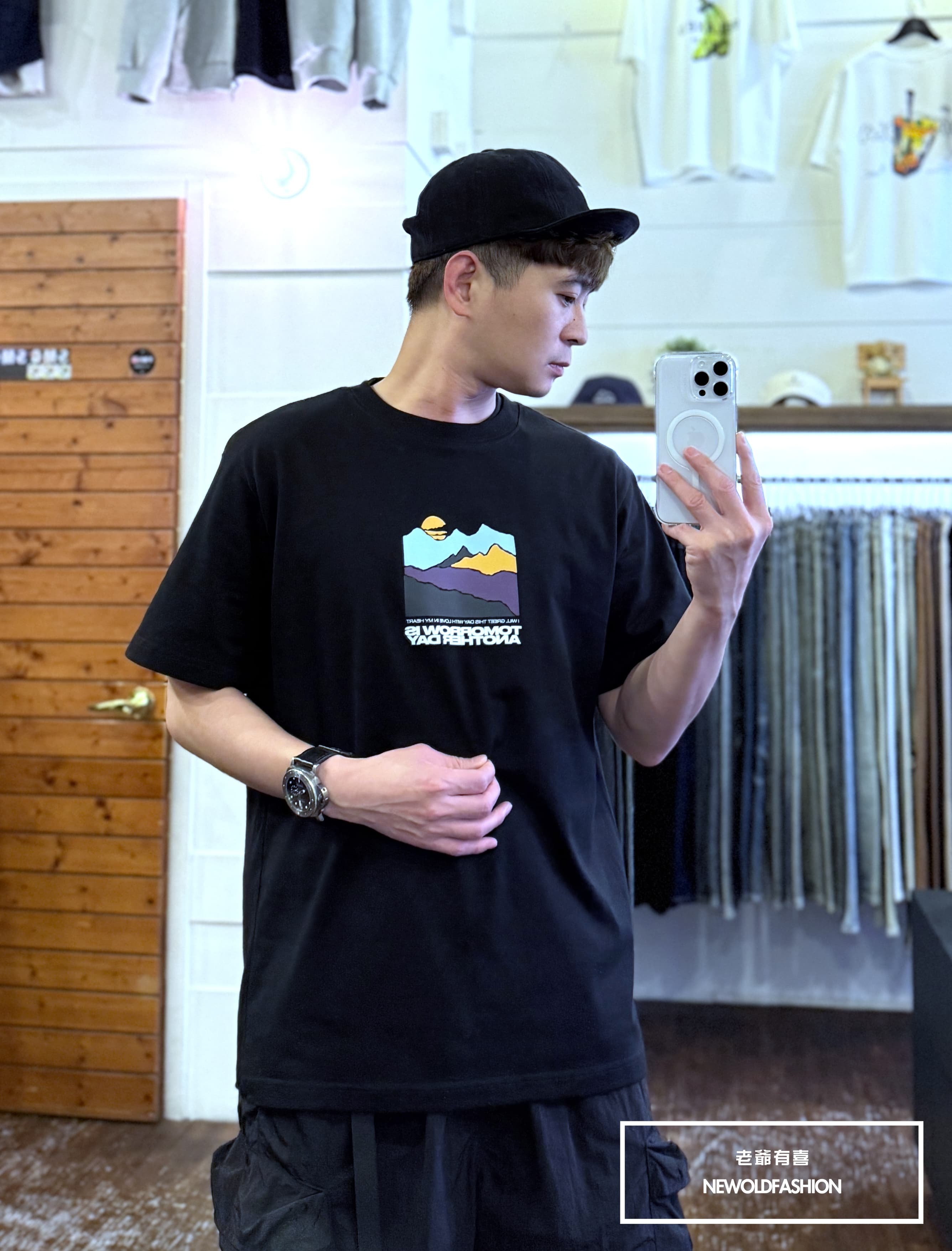 『新品上市』重磅落日山嵐短T(NOF25038191)-黑