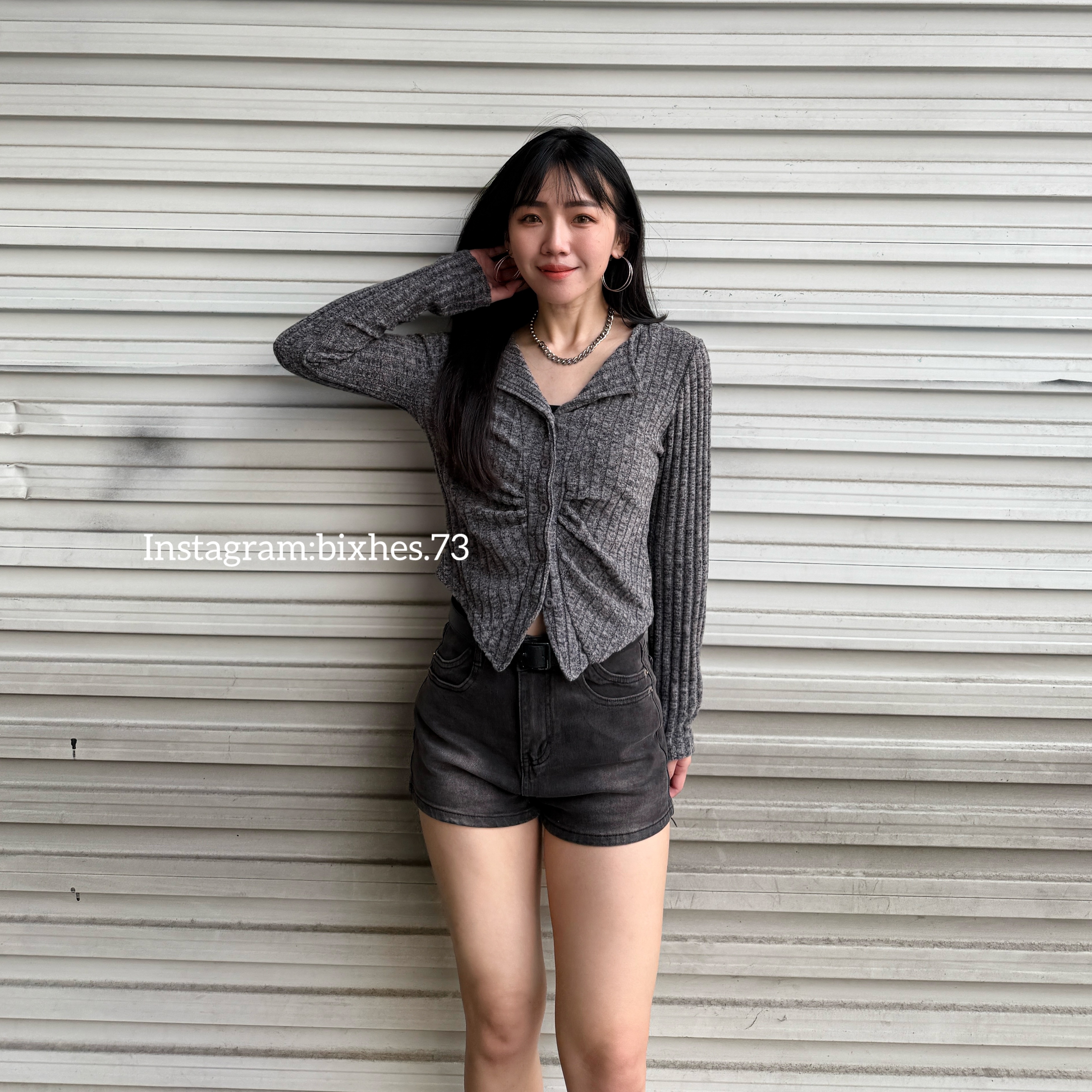 基礎彈力牛仔短褲(E00120)