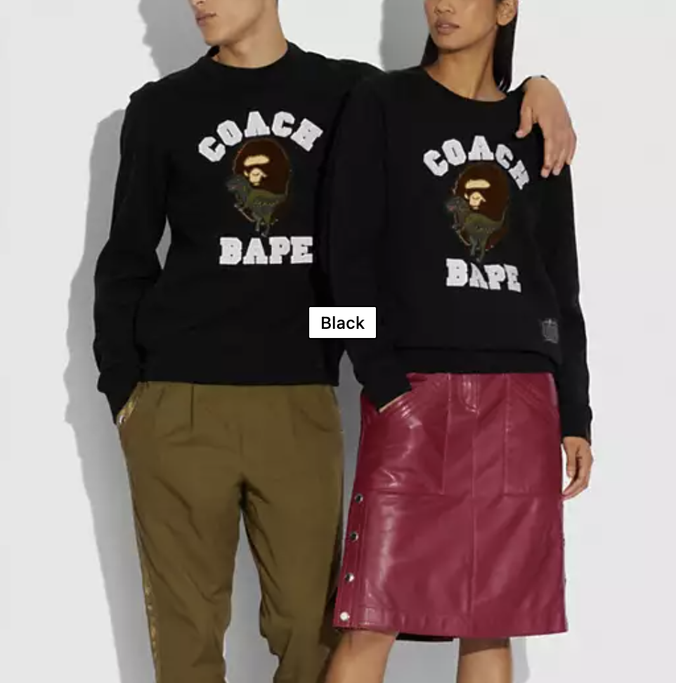 BAPE COACH APE 聯名 REXY CREWNECK 大學T 現貨