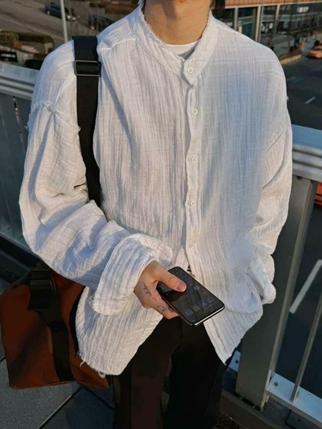 淨色暗紋長袖恤衫 GARMENTS-029S