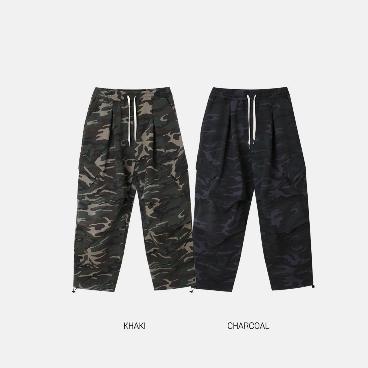 迷彩可束腳工裝鬆身褲 CONCRETE-015P