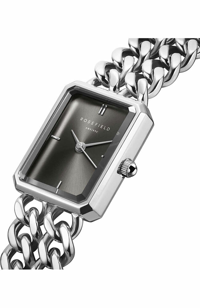 萬年鐘錶 -  【ROSEFIELD】  阿姆斯特丹設計師品牌 The Octagon 系列 時尚簡約長方形手鍊式錶帶女錶  SGSSS-O78 錶徑19.5MM