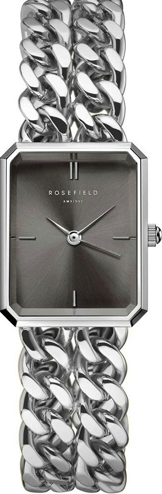 萬年鐘錶 -  【ROSEFIELD】  阿姆斯特丹設計師品牌 The Octagon 系列 時尚簡約長方形手鍊式錶帶女錶  SGSSS-O78 錶徑19.5MM