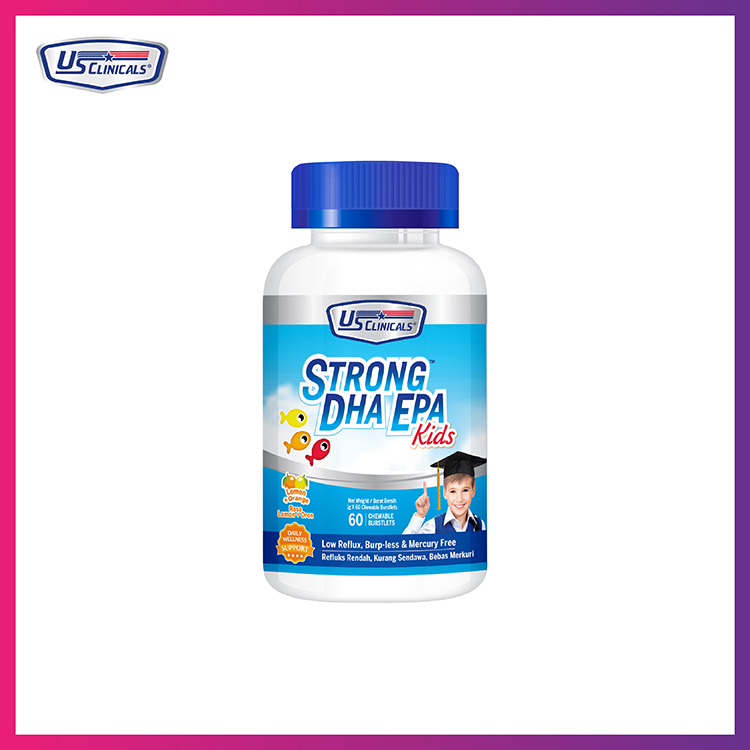 US Clinicals Strong DHA EPA Kids 60 chewable burstlets