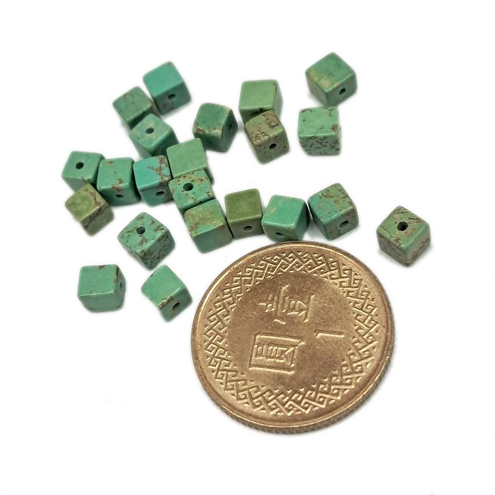 綠松石 方塊 0.4公分3個【十方】144330
