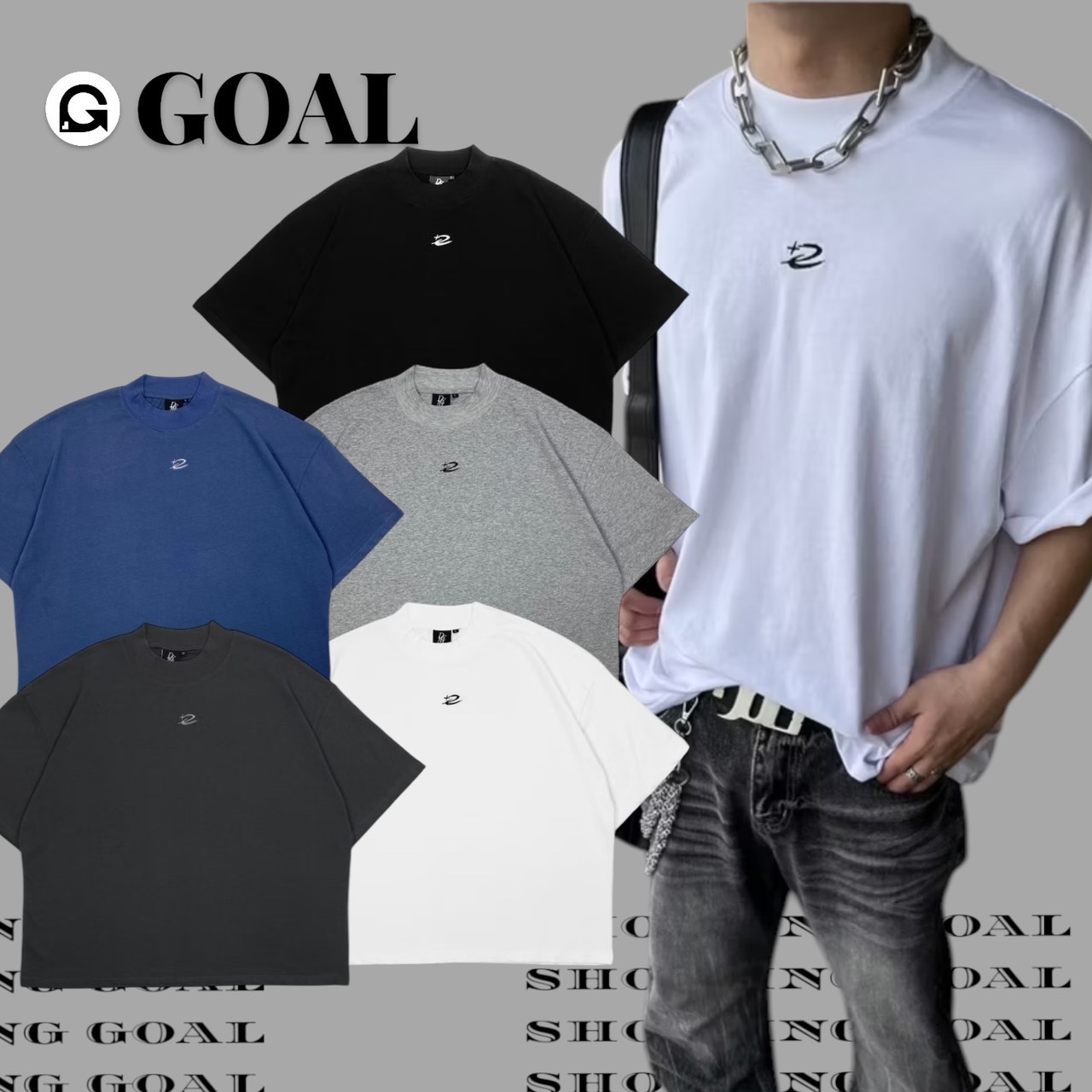 (Goal) DCM 小高領短tee 流星 慵懶 寬鬆 刺繡logo  060