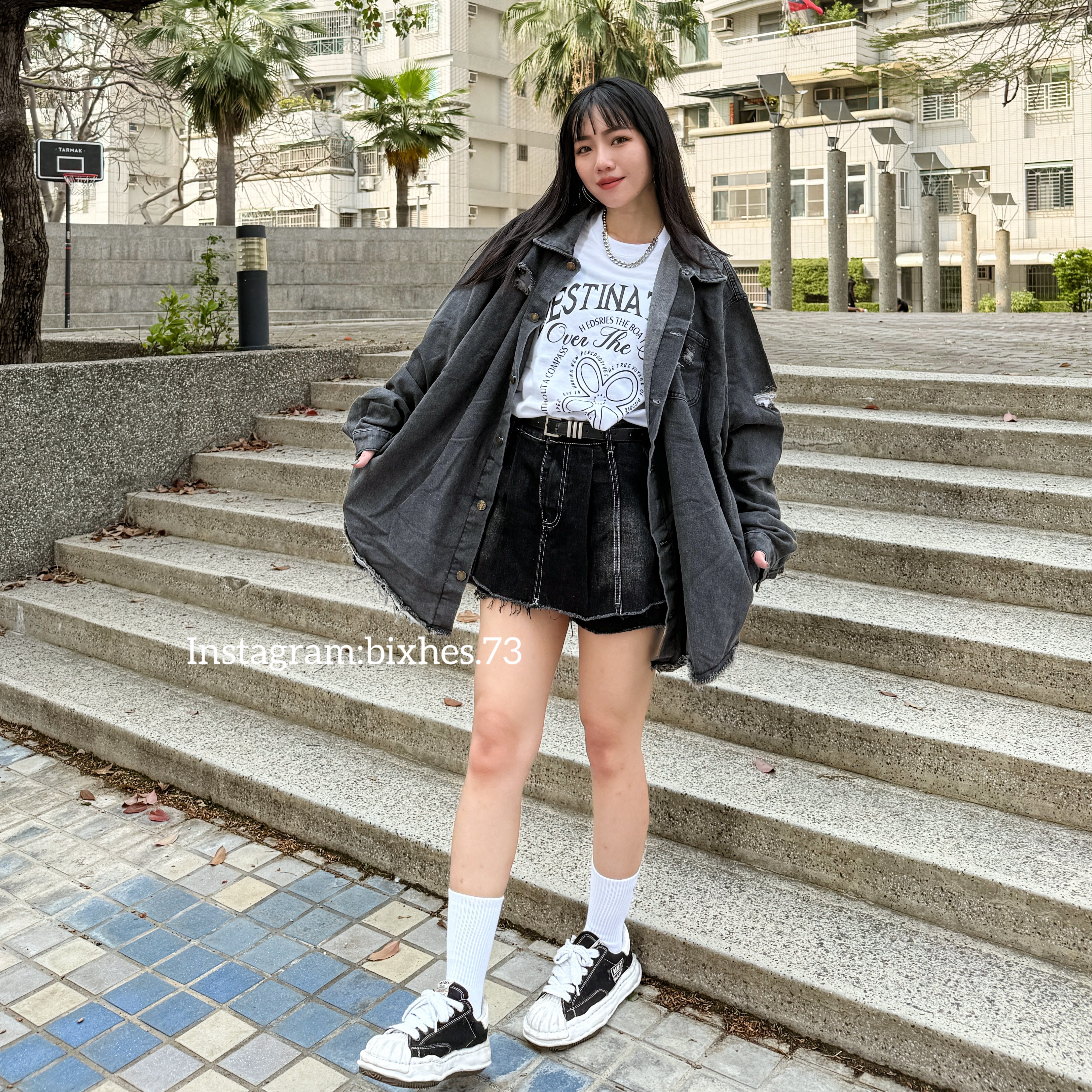 破壞毛邊口袋牛仔外套(F00061)