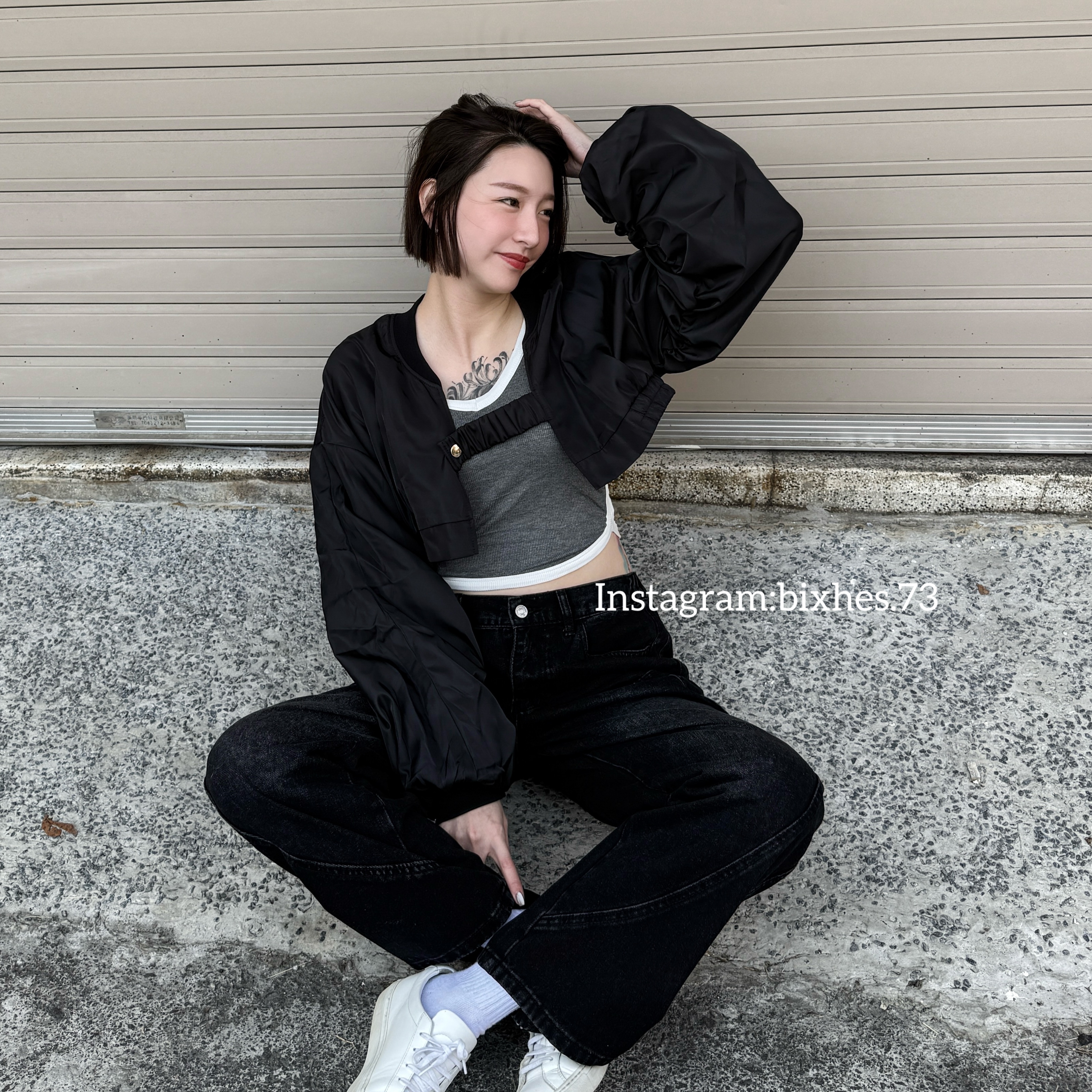 設計感抓皺短版外套(F00062)