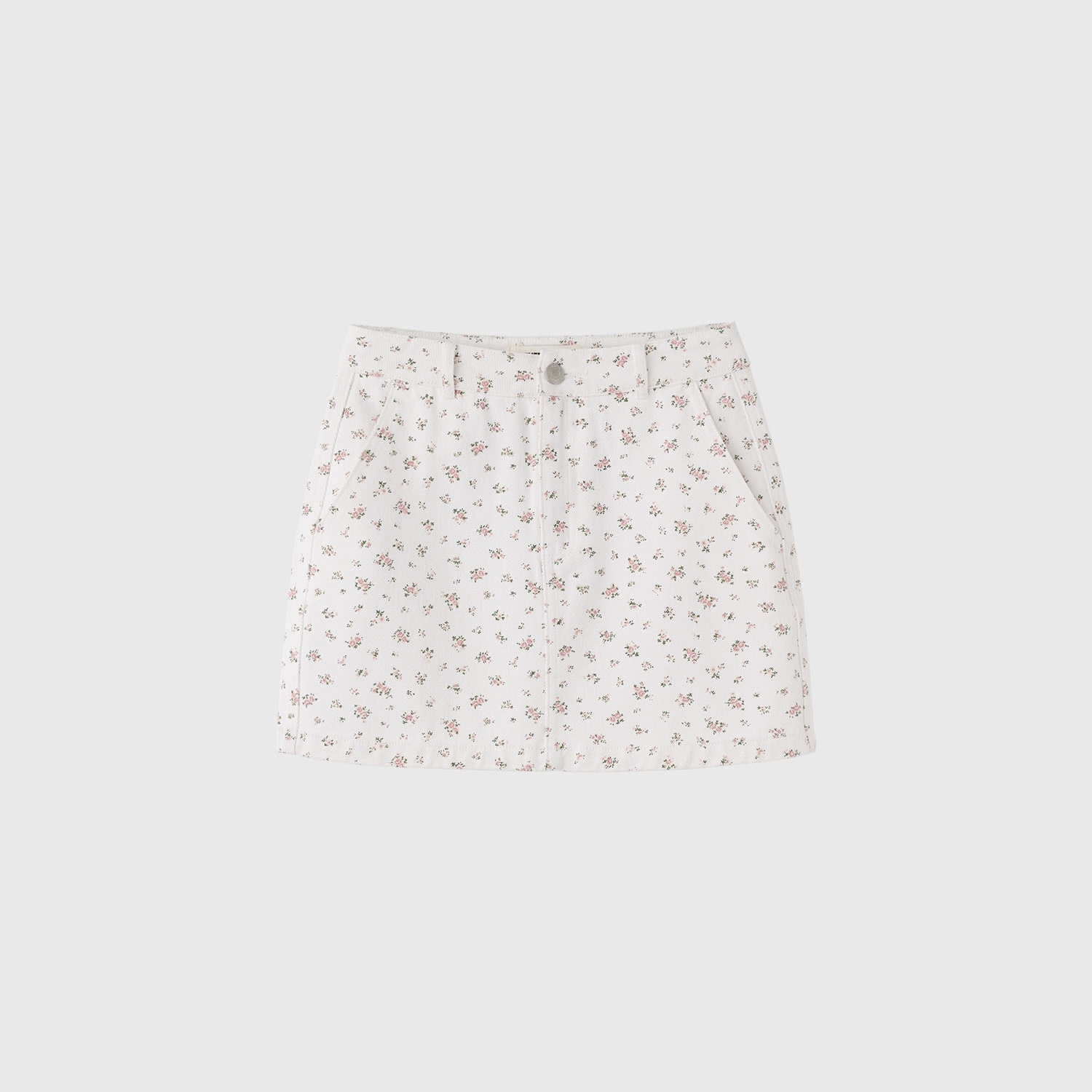 [GENERAL IDEA] FLOWER COTTON DENIM MINI SKIRT