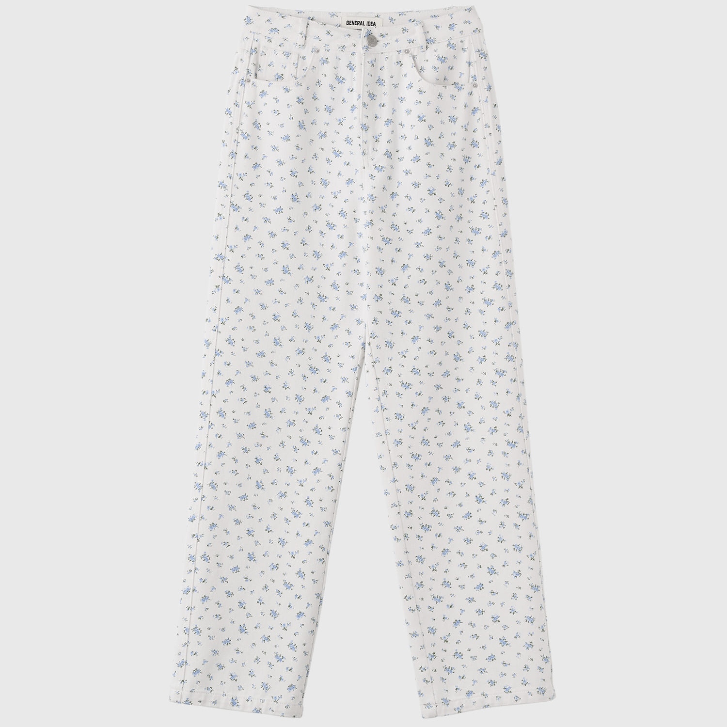 [GENERAL IDEA] FLOWER COTTON DENIM PANTS