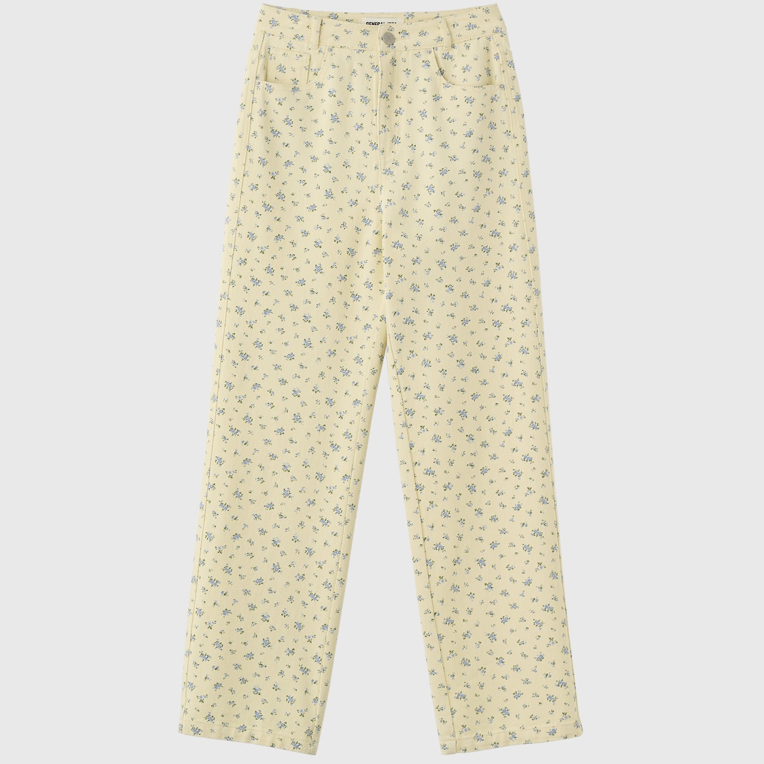 [GENERAL IDEA] FLOWER COTTON DENIM PANTS