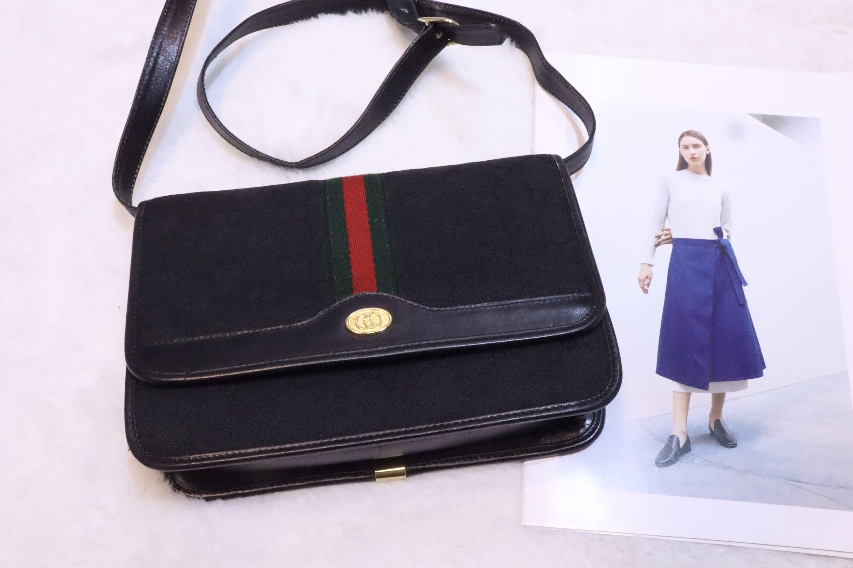 Gucci黑色斜孭袋🖤