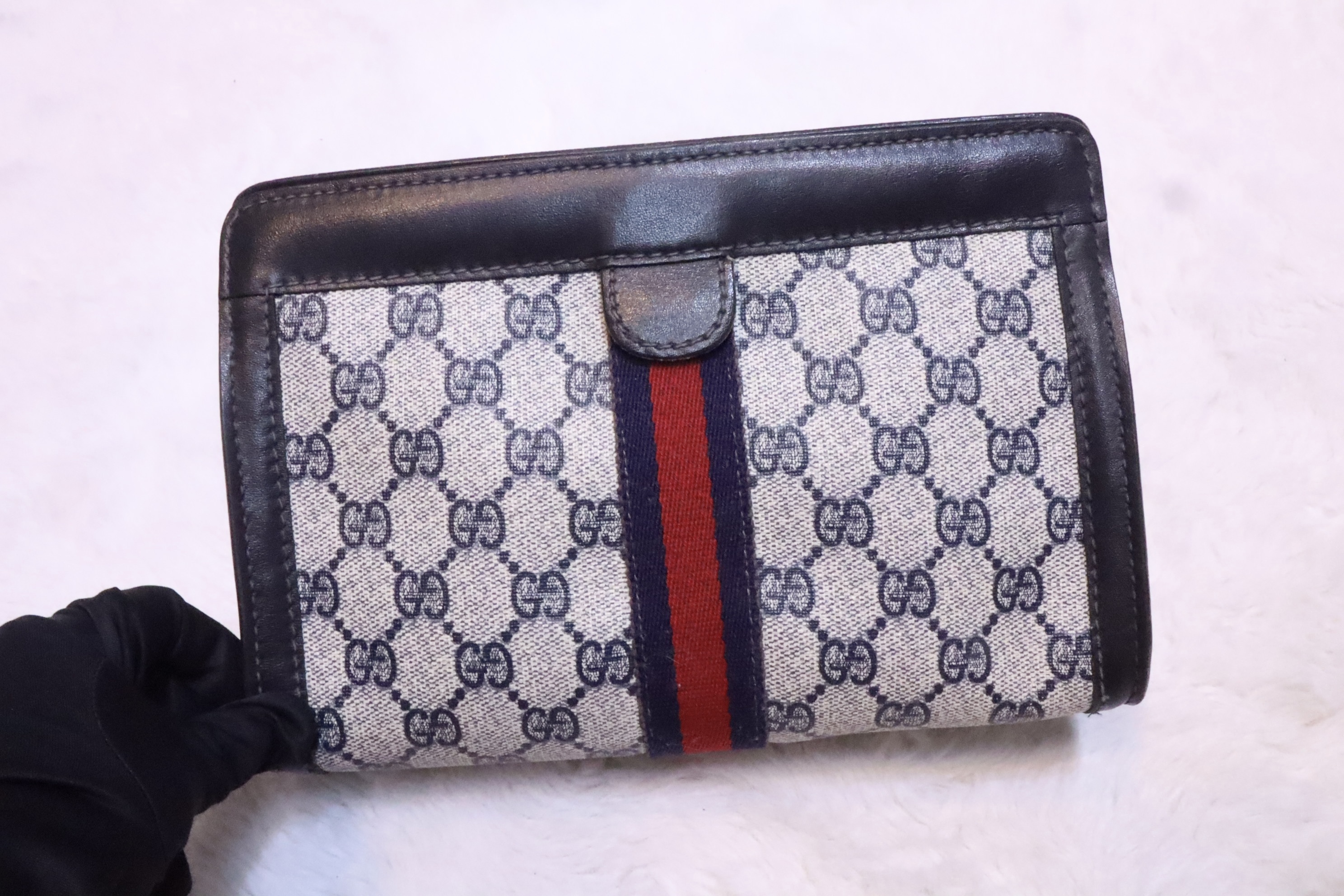 Gucci藍色老花pouch💙