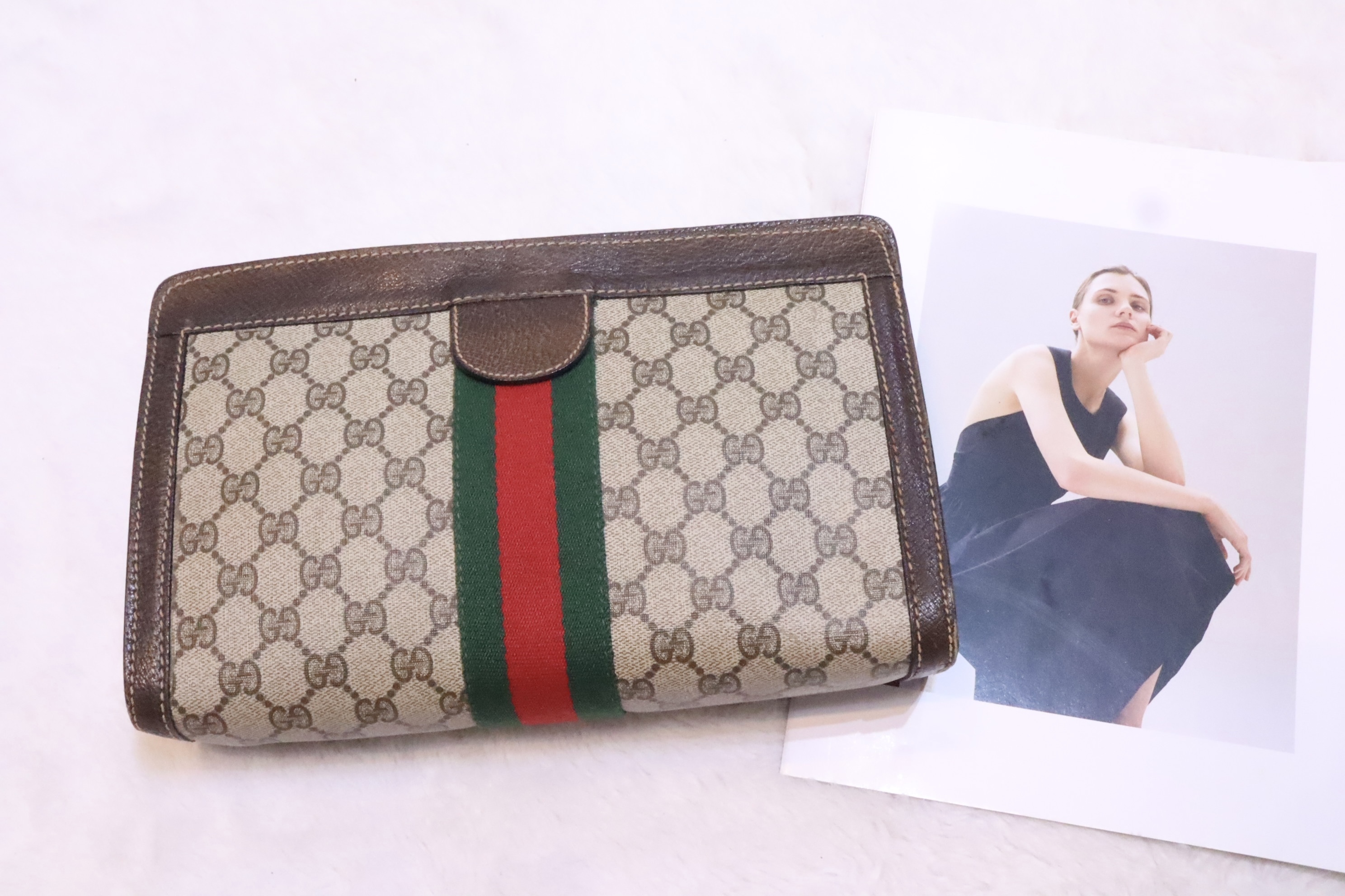 Gucci啡色老花pouch🤎