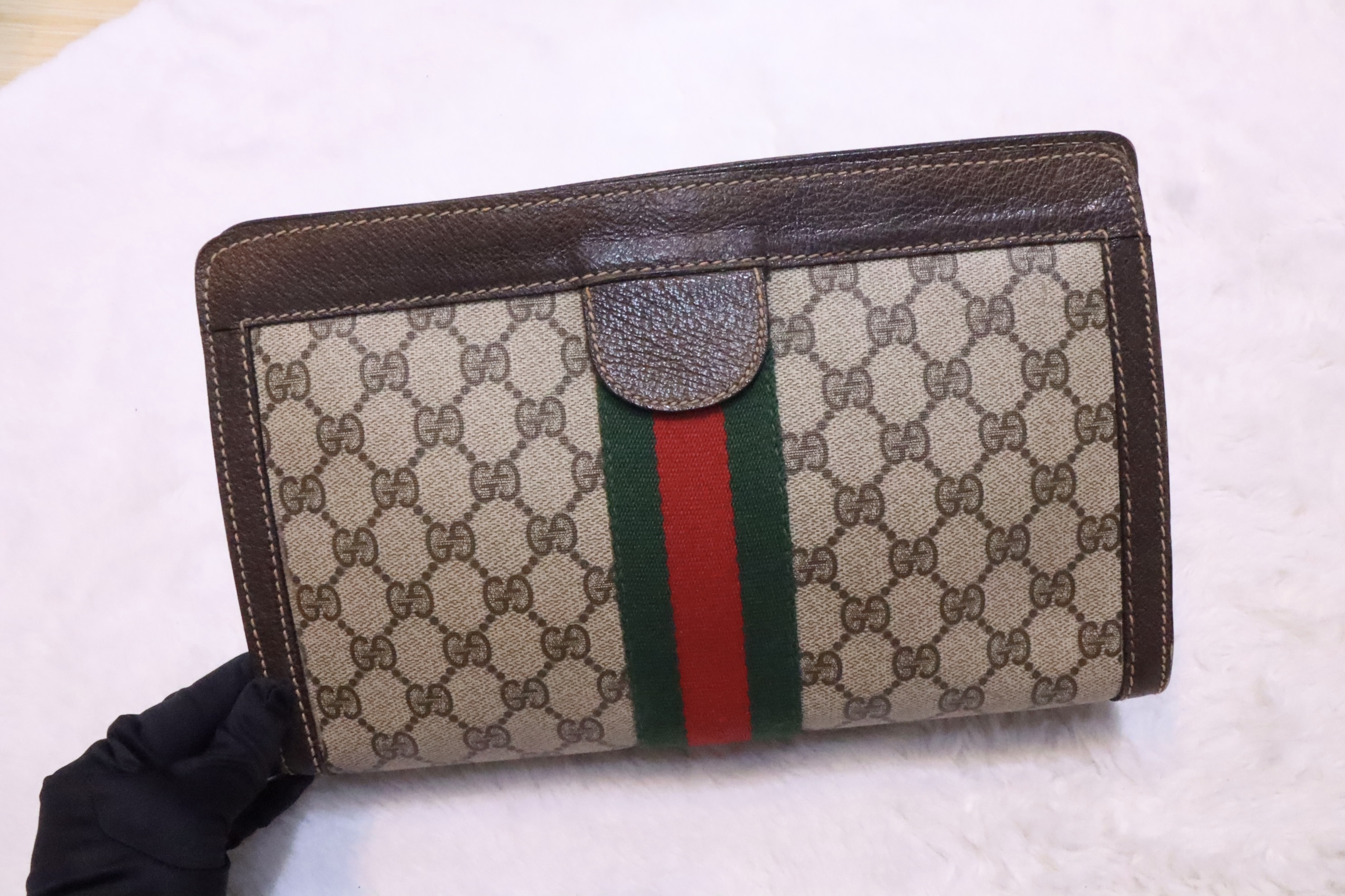 Gucci啡色老花pouch🤎