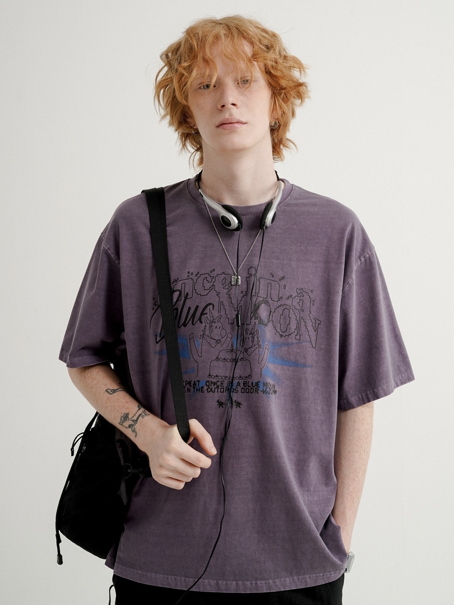 <預購> 韓國 WV PROJECT｜BLUE PONY 刷舊高磅純棉短T