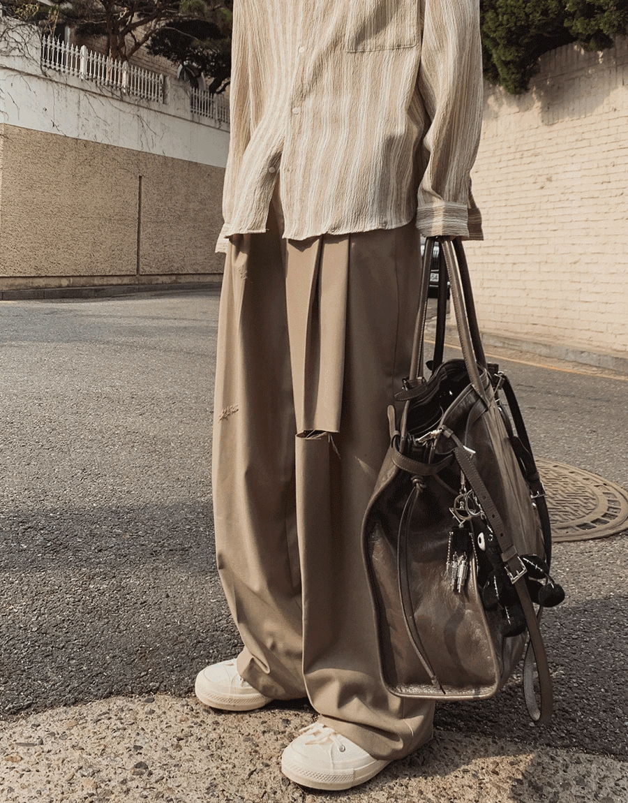 切割破損休閒褲