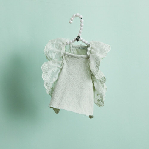 Louisdog 香草綠蕾絲無袖上衣