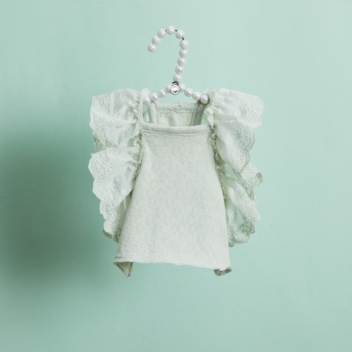 Louisdog 香草綠蕾絲無袖上衣