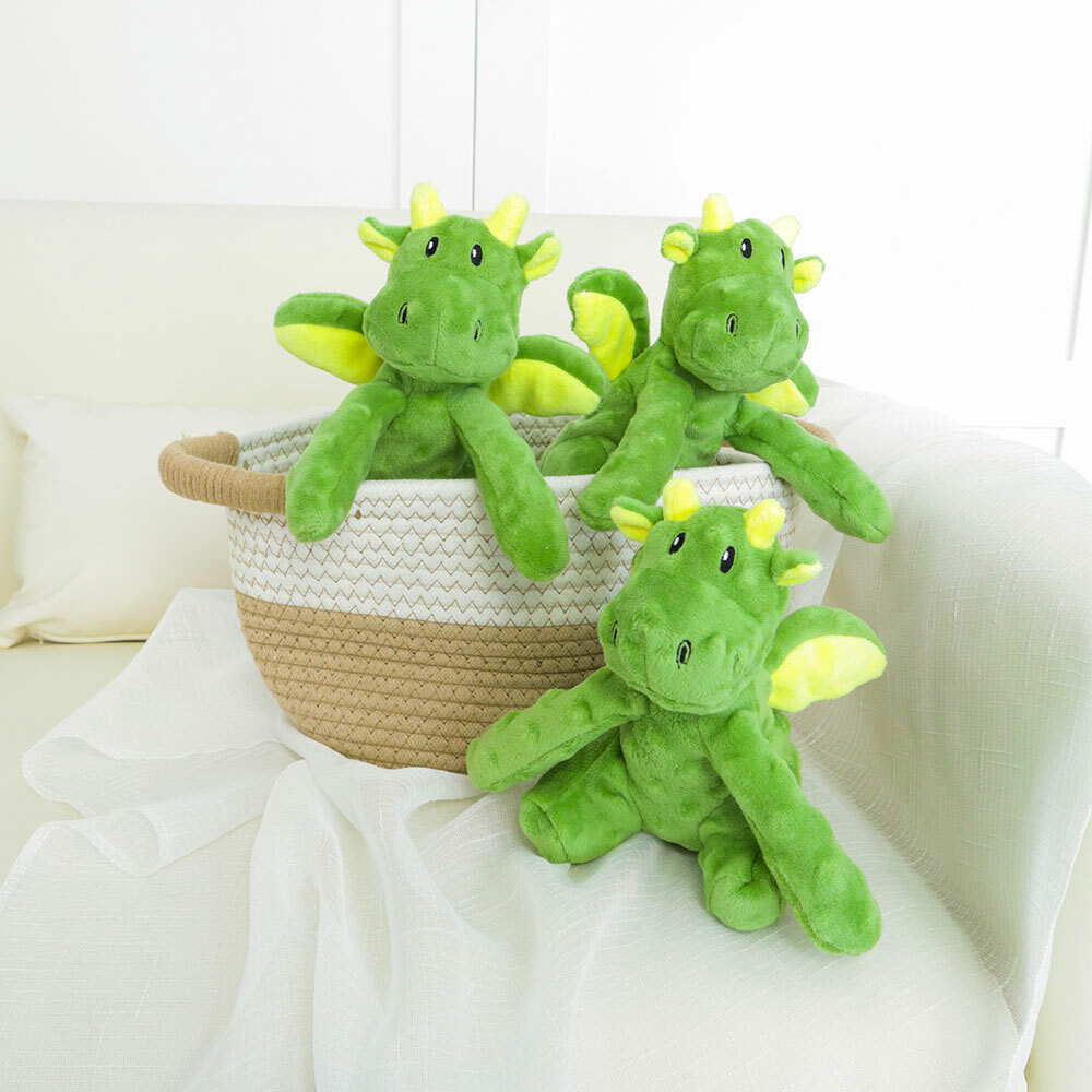 Dinosaur Plush Chew Toys with Squeaker for Puppy, Middle, and Big Dogs