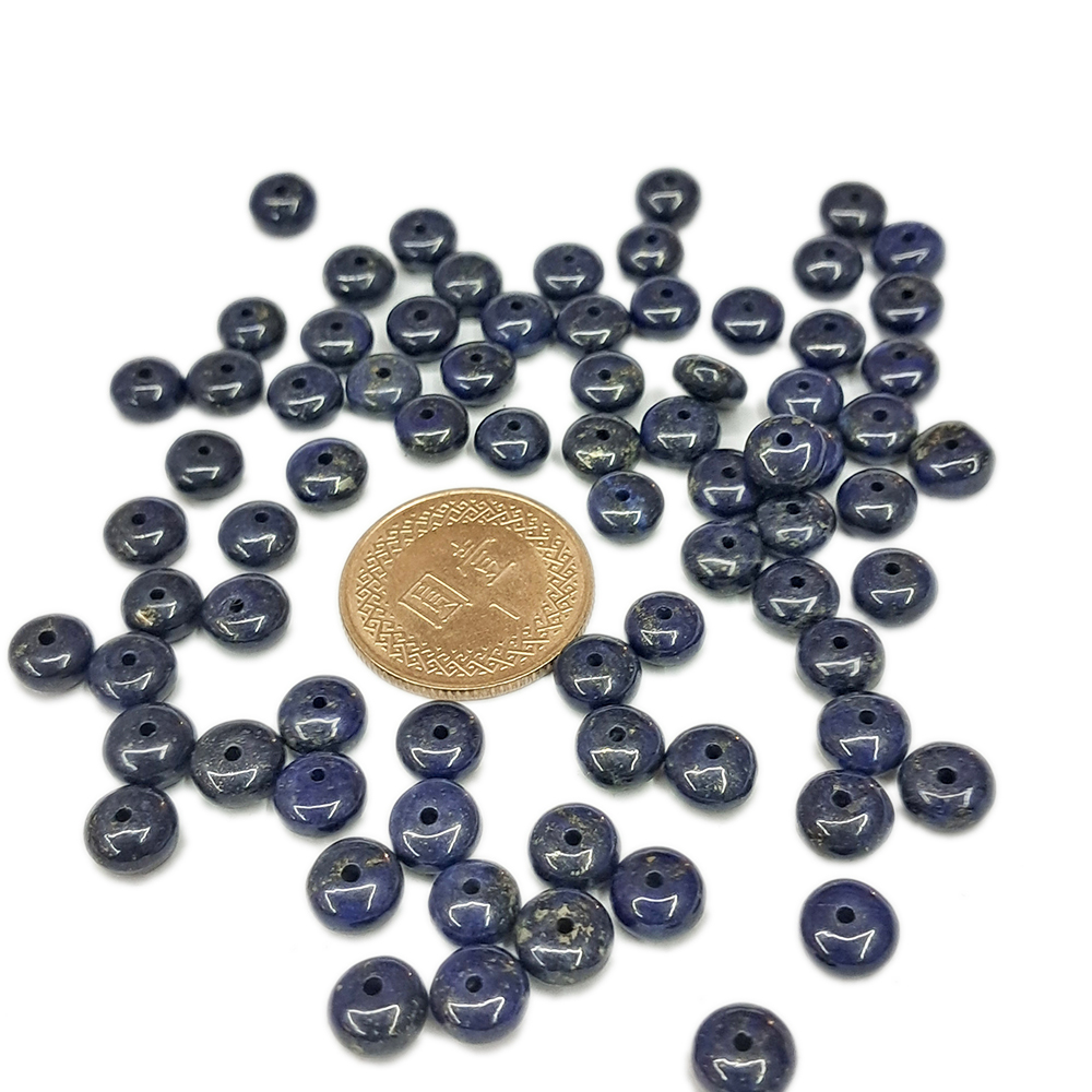 青金石 小扁珠6*3mm 配件2個【十方】144193