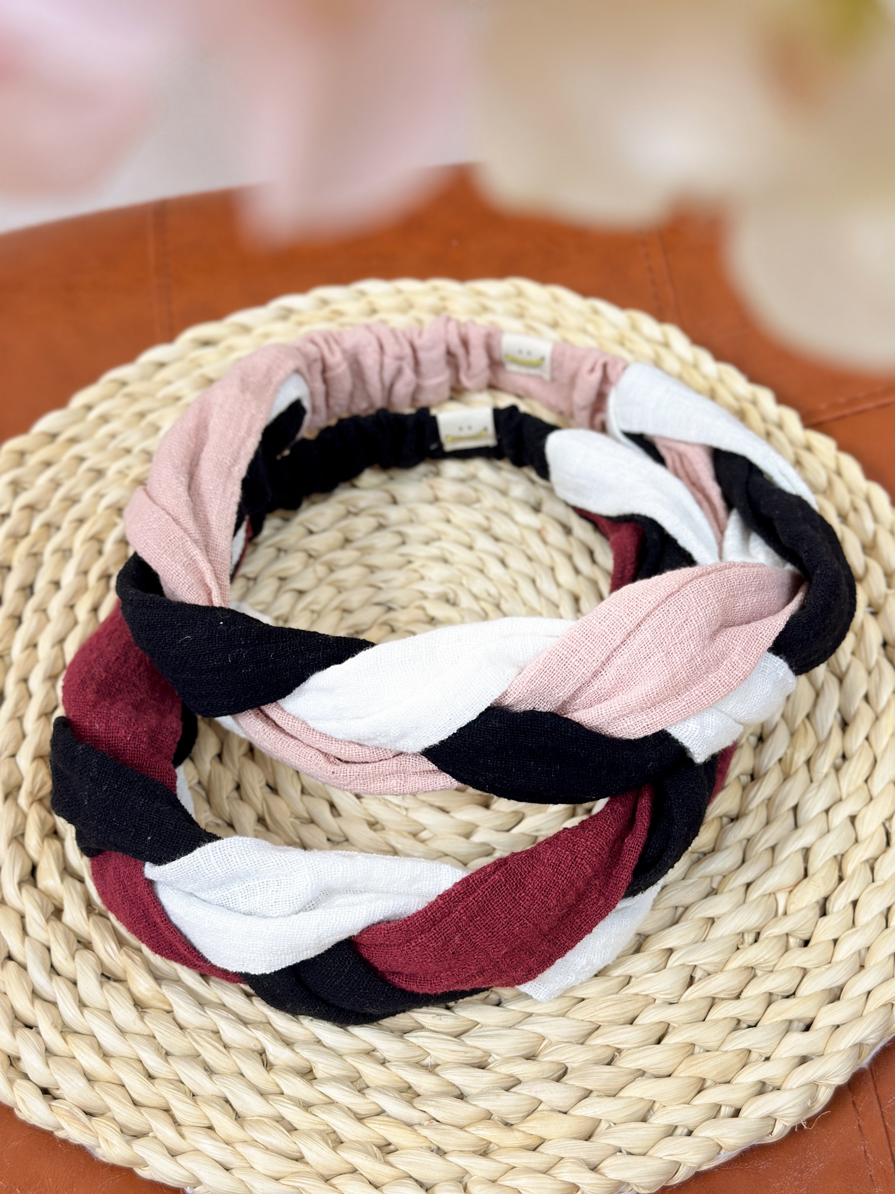 兩色／拼布扭扭髮帶／Patchwork Hairband