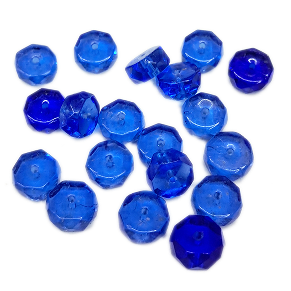 藍琉璃 車輪珠 0.7*0.4公分2個【十方】144503