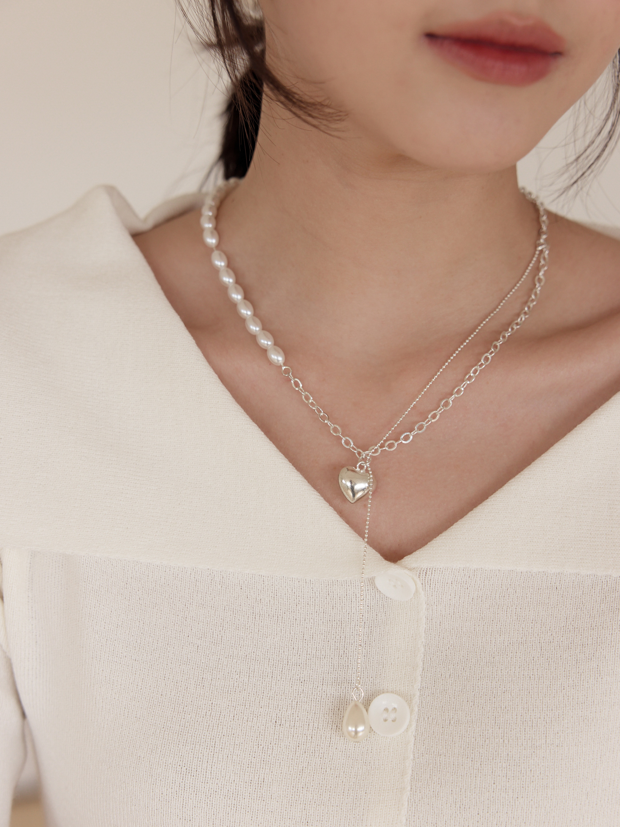 巴洛克雙層珍珠吊墜項鍊